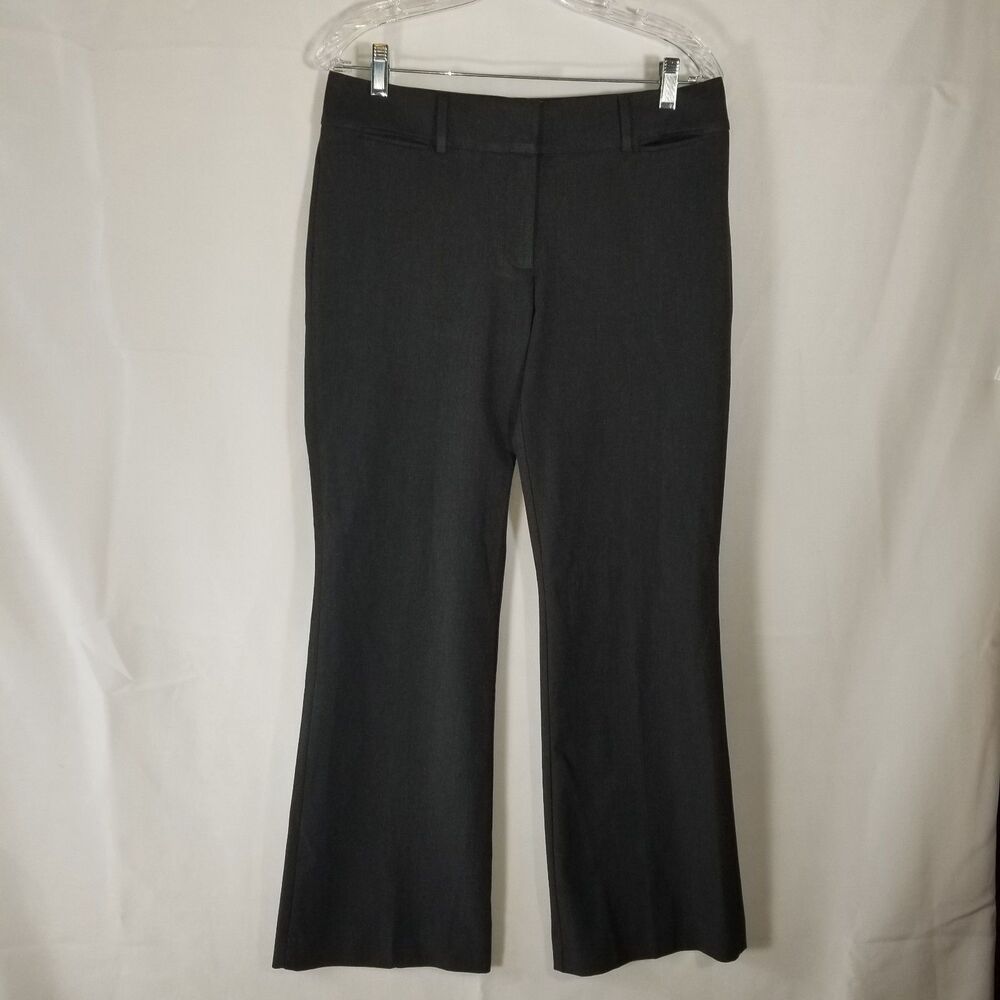 LOFT Julie Fit Petites 8P Dress Pants Dark Gray Flat Front Curvy Office Trouser